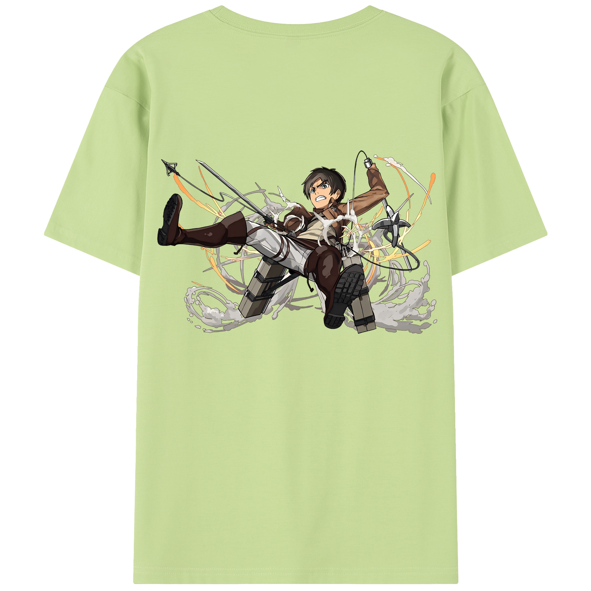 （画像用） 進撃の巨人 エレン･イェーガー Attack on Titan Eren Jäger 綿100％半袖Tシャツ（背面プリント）